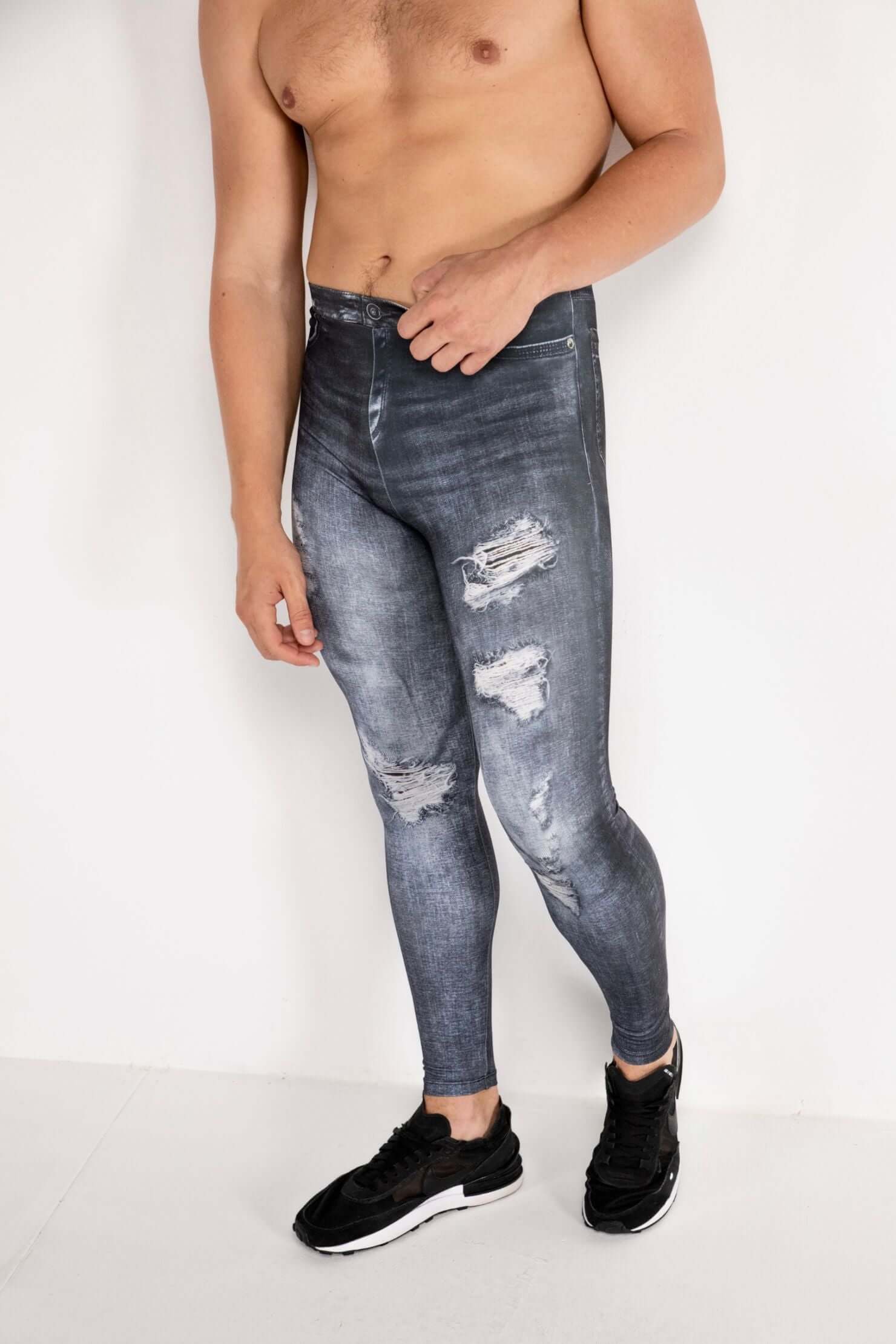 Black Jean Johnny Meggings - Image 6