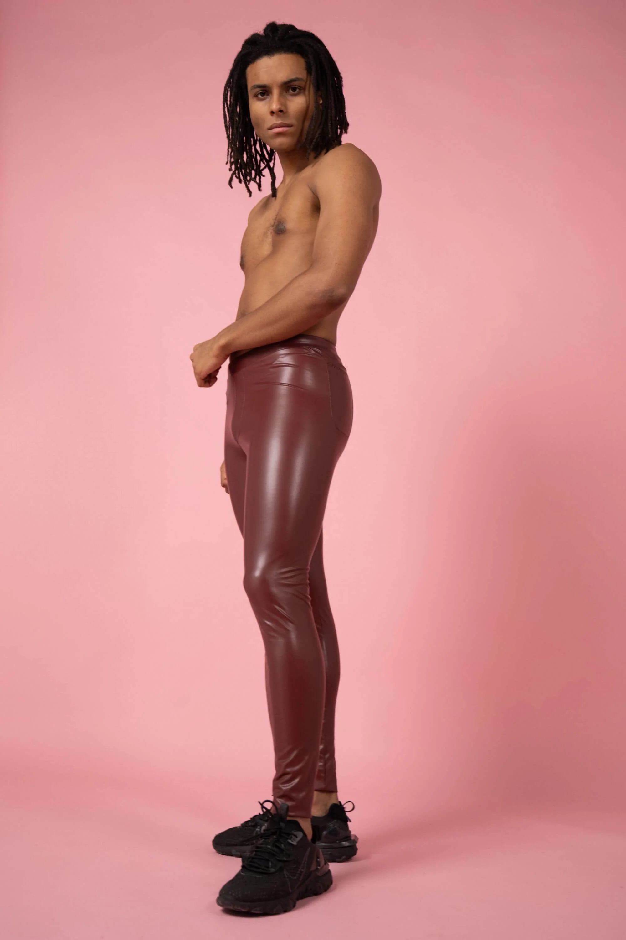 Bordeaux Faux Leather Meggings - Image 6