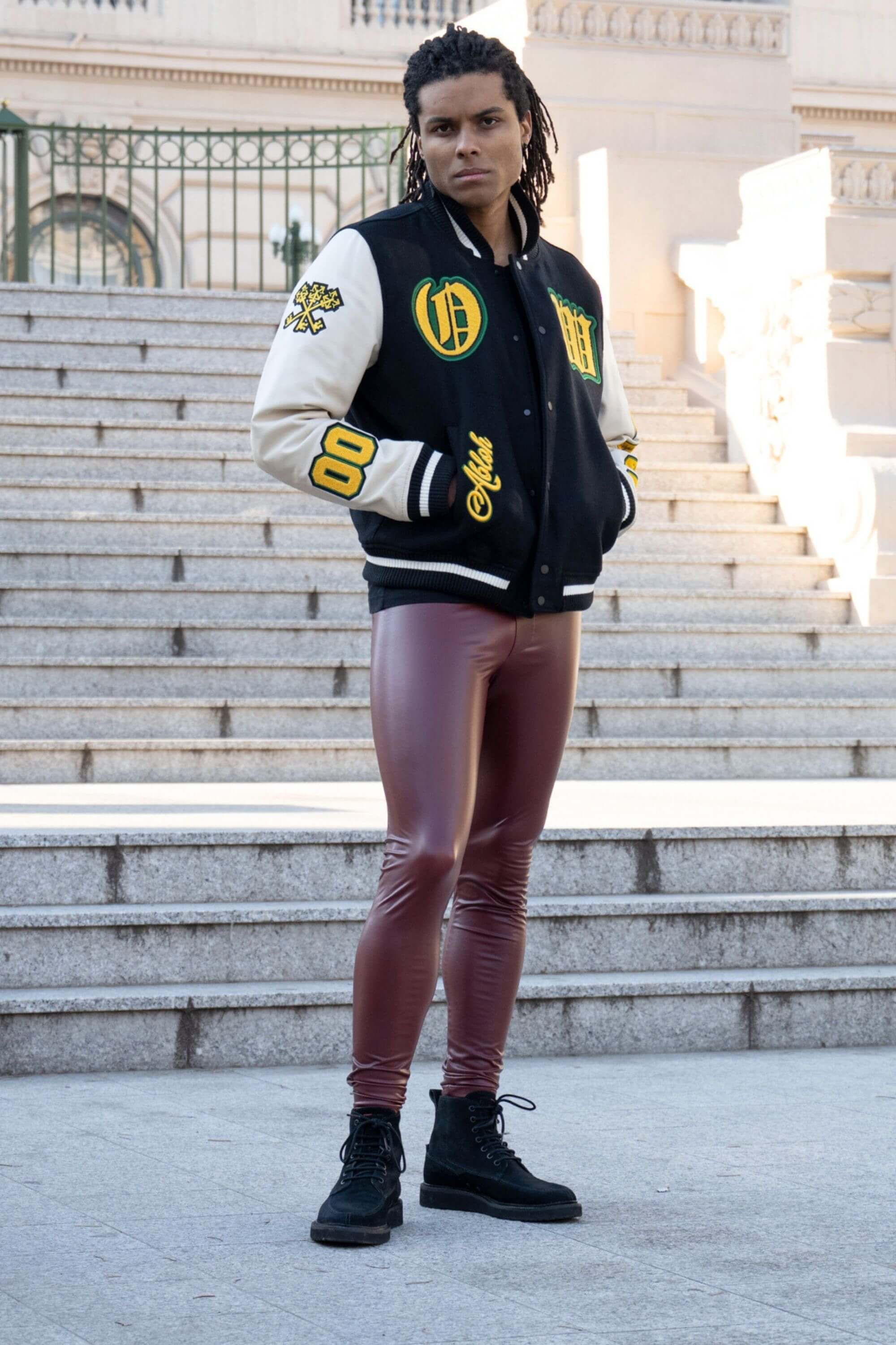 Bordeaux Faux Leather Meggings - Image 7