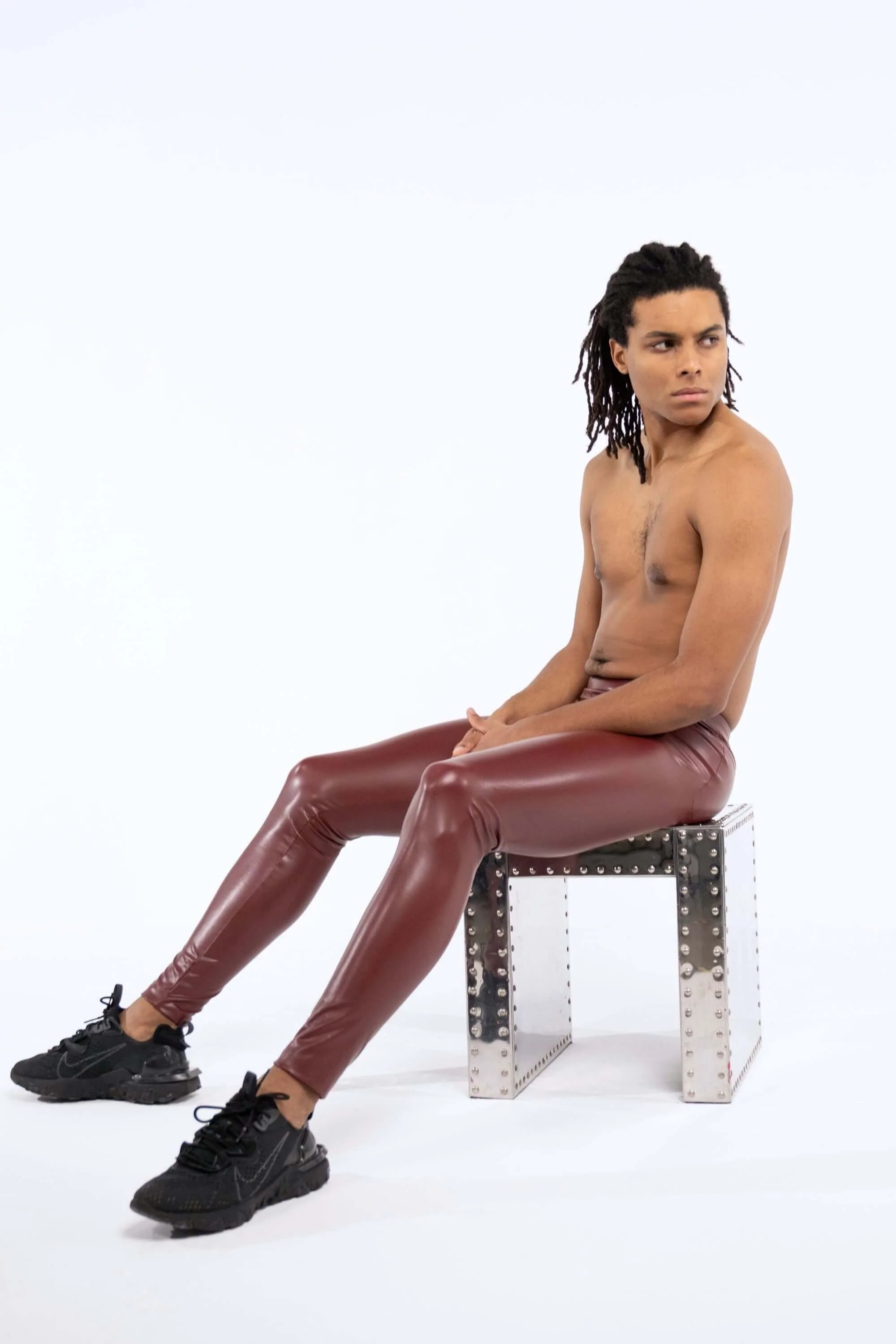 Bordeaux Faux Leather Meggings - Image 8