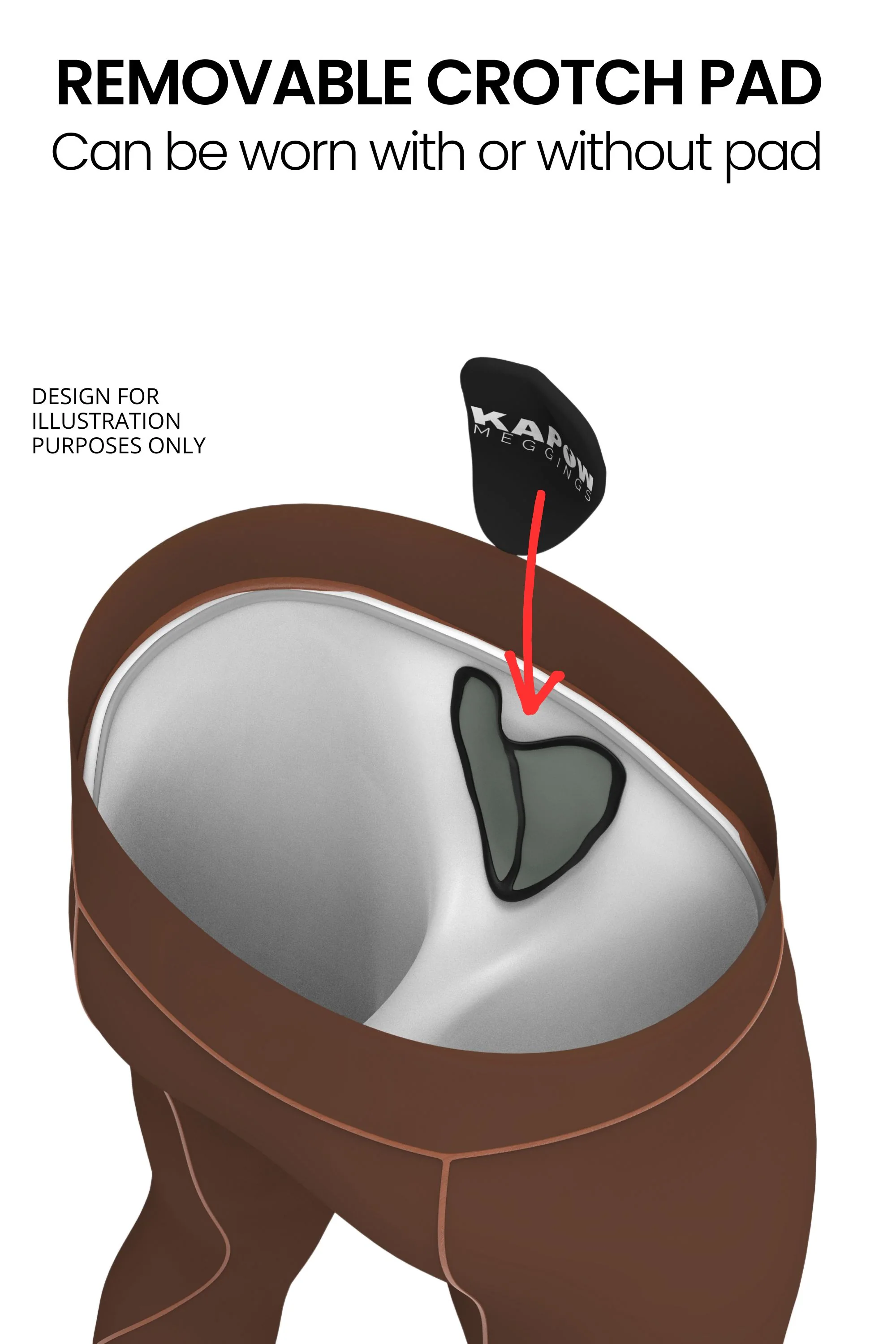 Mustang Brown Meggings with Removable Crotch Pad - Image 4